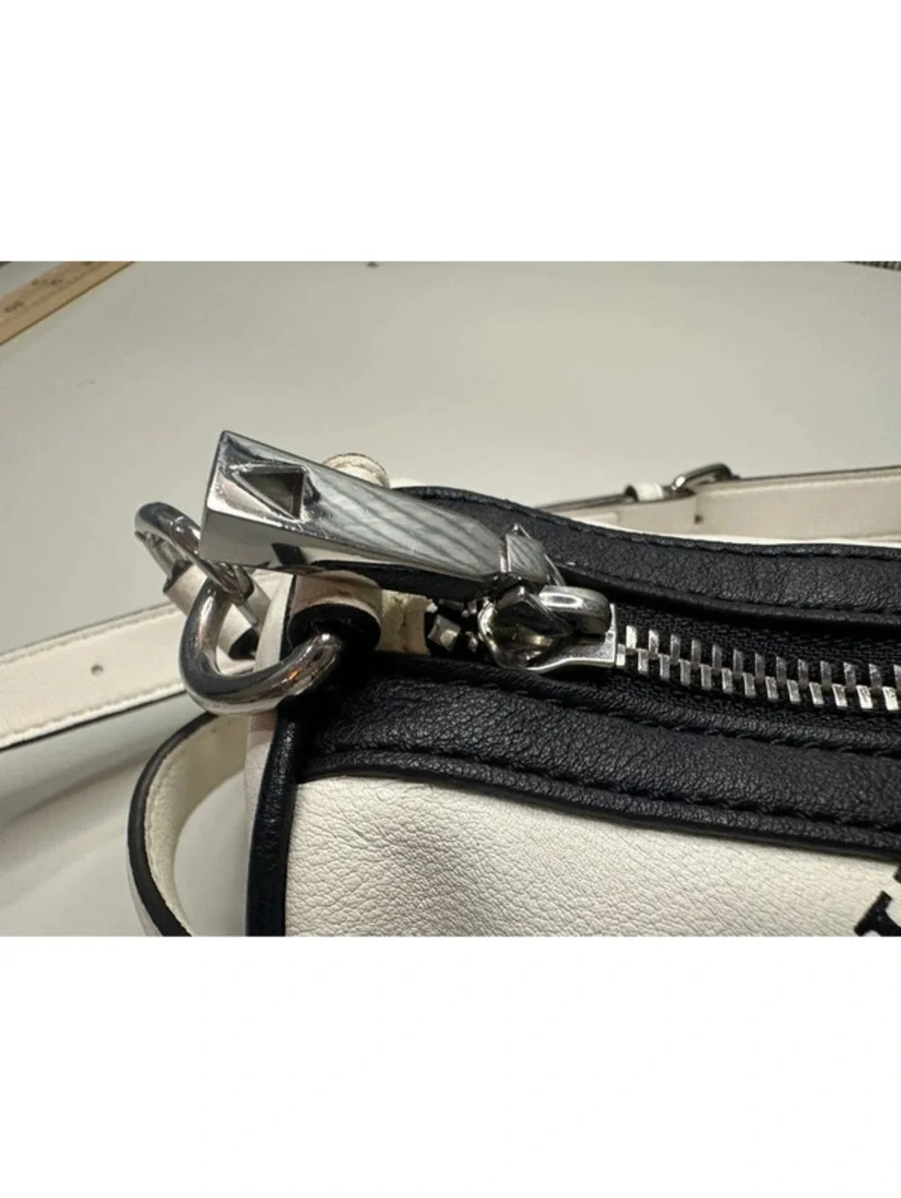 GUESS Y2K White Black Logo Mini Crossbody Bag Chain Strap